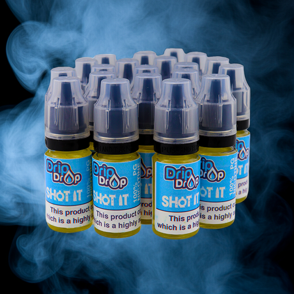 18mg Nicotine UK- 100% VG or 100% PG £1 Nic Shots / 20mg Salt / 18mg Ice  Shot – DripDrop Vapour