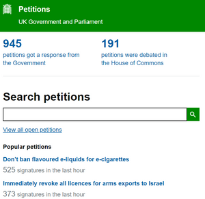 PARLIAMENT PETITION: DON’T BAN FLAVOURED E-LIQUIDS FOR E-CIGARETTES