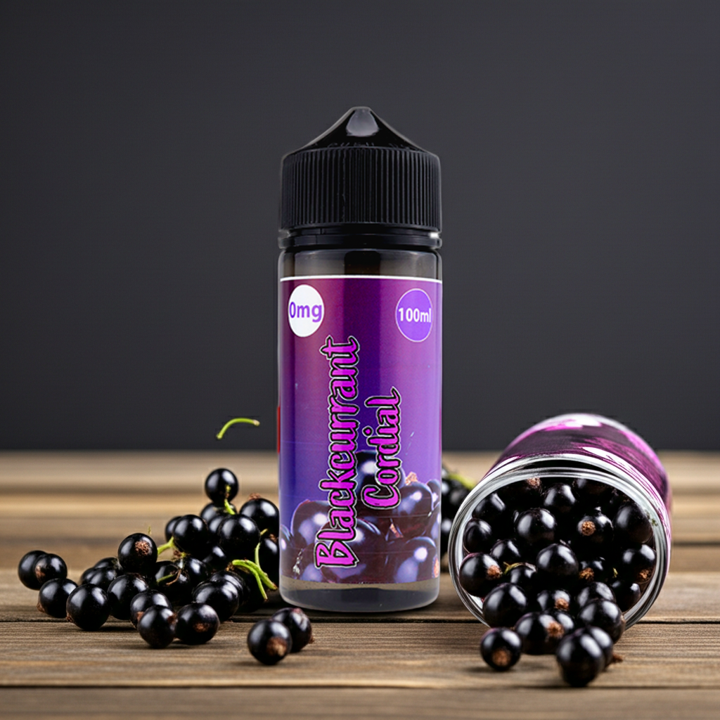 Blackcurrant Cordial Shortfill E-Liquid UK 0mg