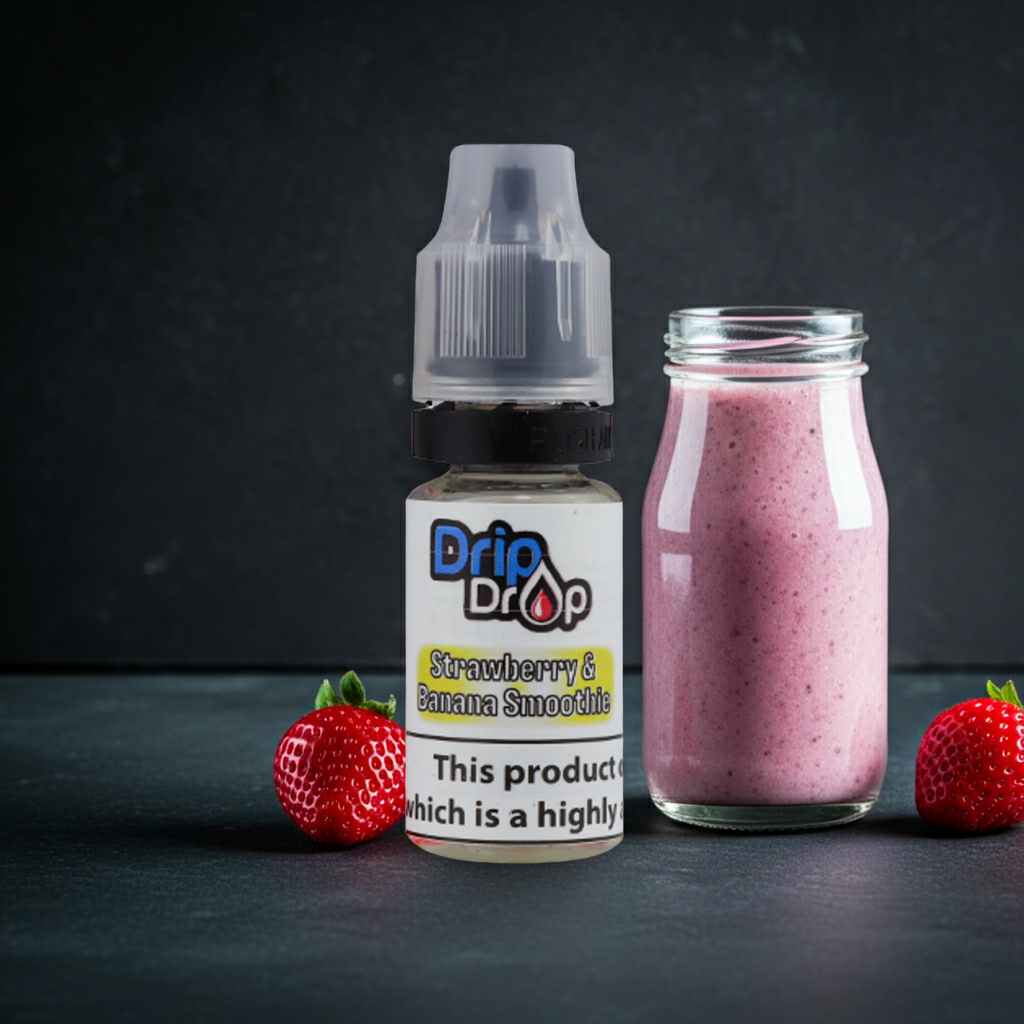 UK Vape Oil- Strawberry Banana Smoothie by DripDrop Vapour UK Vape Oil- Strawberry Banana Smoothie by DripDrop Vapour