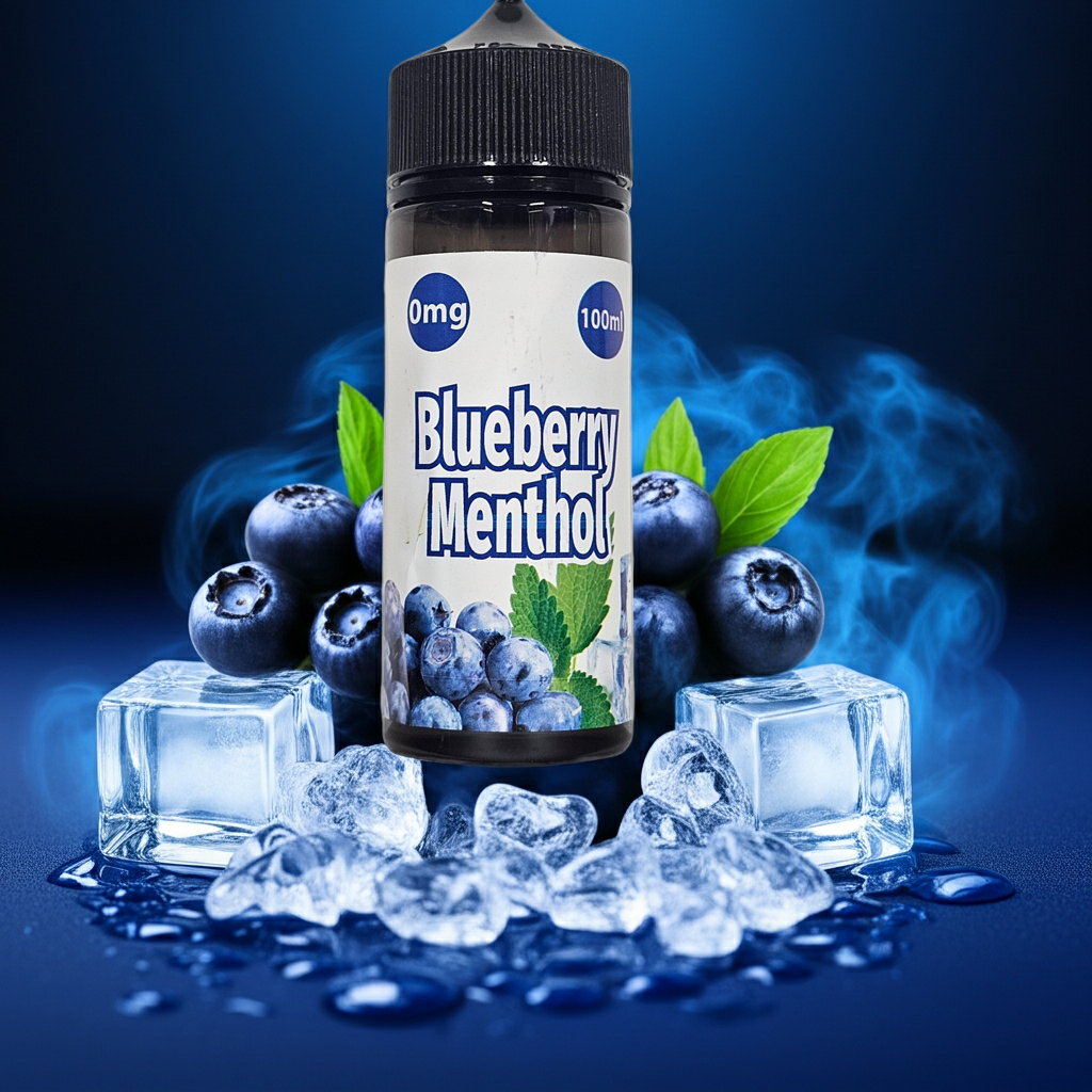 Premium UK E Liquid - 100ml Blueberry Menthol E-Liquid 0mg DripDrop Vapour Premium UK E Liquid - 100ml Blueberry Menthol E-Liquid 0mg DripDrop Vapour